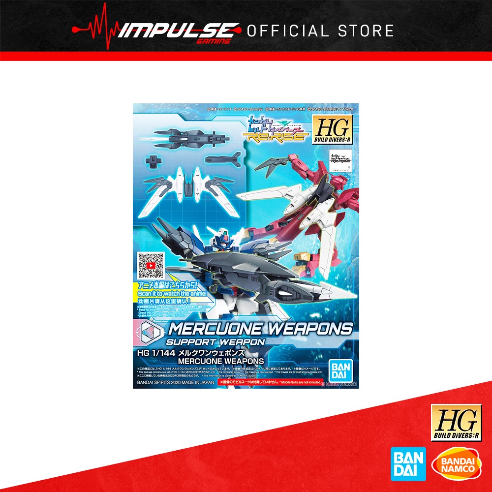 Bandai Spirits – Kit De Modèles HG 1/144 Mercuone Weapons – Gundam Build Divers Re:Rise – Pièces Pour Personnaliser Core Gundam – Produit Officiel Avec Logo Bluefin