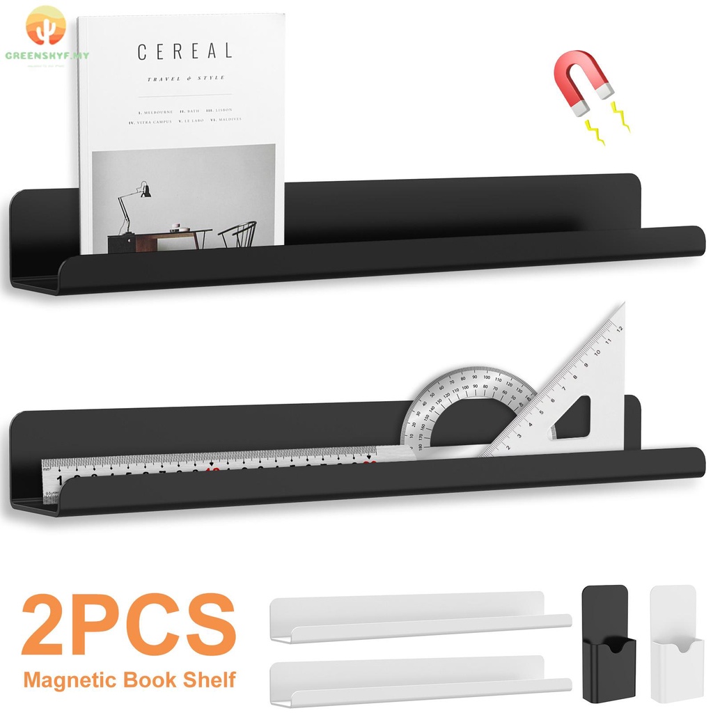 2Pcs Book Shelf for Whiteboard Acrylic Book Holder with Pen Container