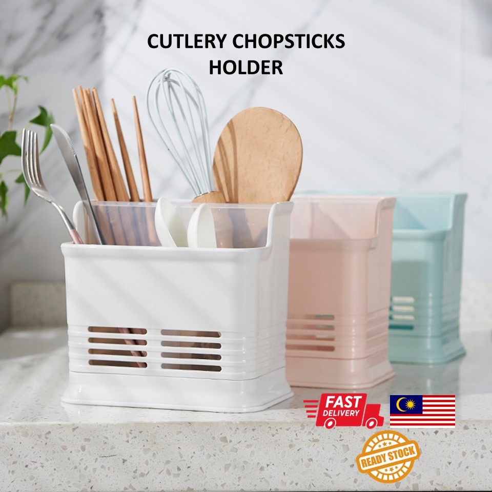 Kitchen Utensils Container Box Chopstick Holder 4 Compartments Bekas