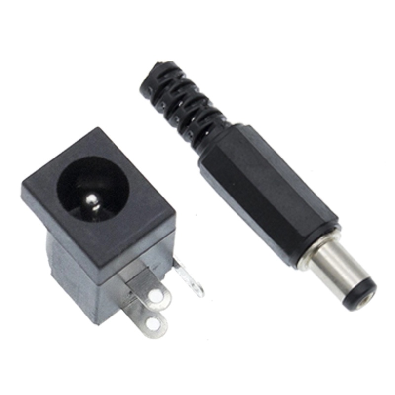 10PCS DC005 5.5 x 2.1mm DC Power Socket Jack PCB Mount Round The Needle ...