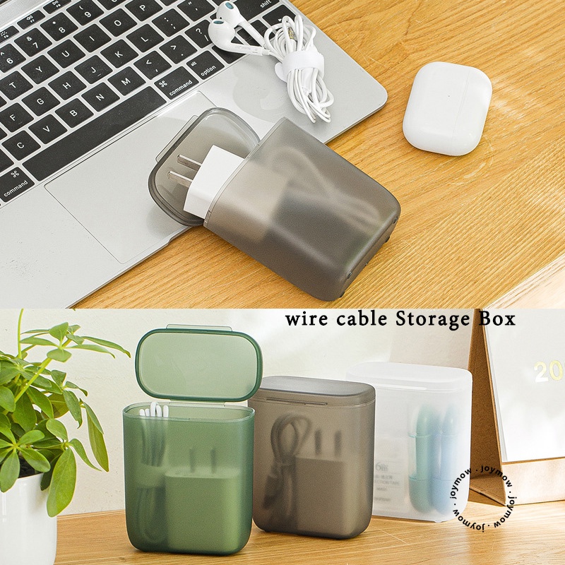 Travel Wire Cable Storage Box Portable Headphone Charger Wires USB ...