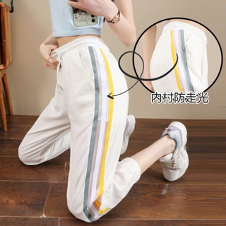 Sports Cropped Pants for Women Casual Elastic Loose Pants Summer