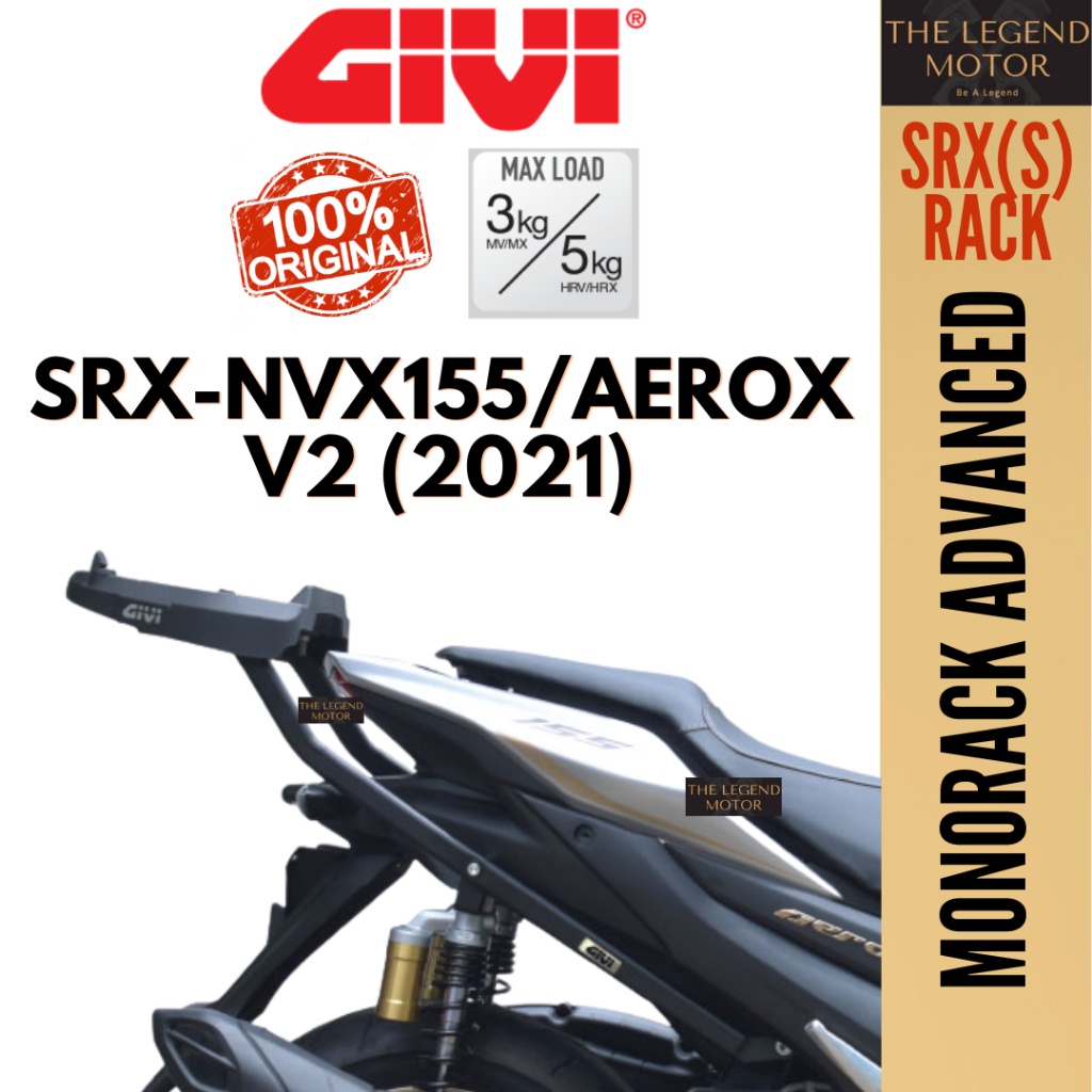 NVX155 V2 (2021) AEROX155 NVX 155 AEROX GIVI SRX SPECIAL MONORACK MONO ...