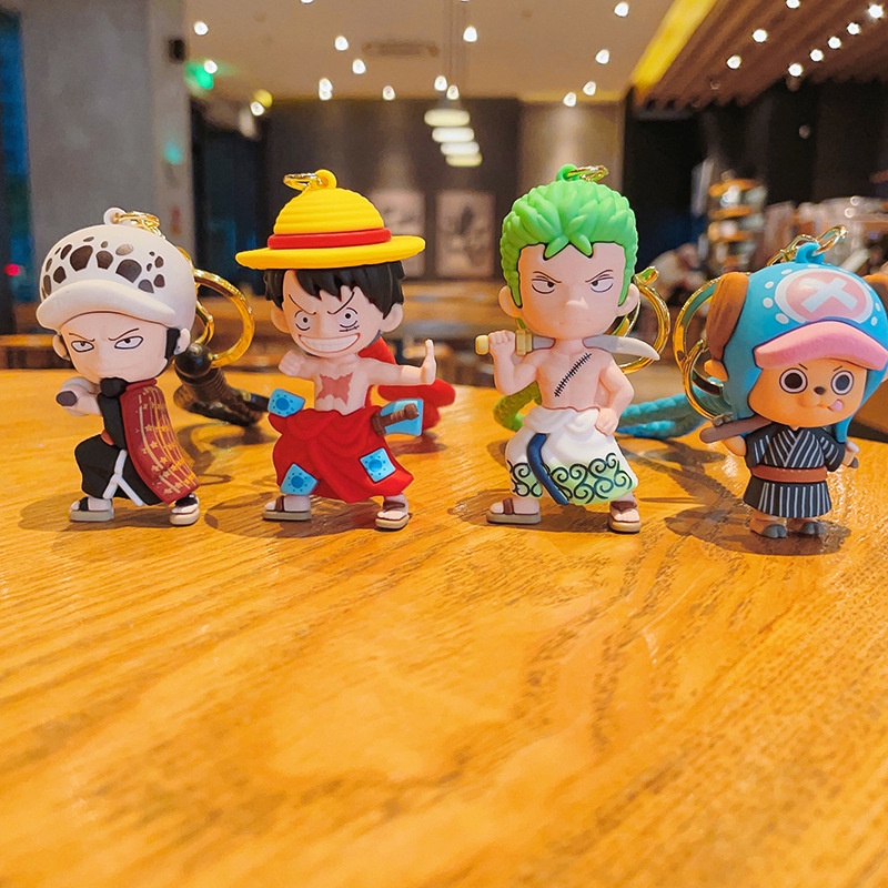 1 pc Anime Key Chain One Piece Doll Braided Rope Luffy Zoro for ...