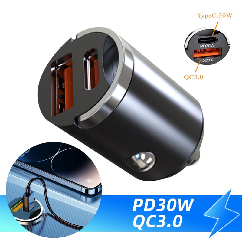 PD30W USB C Car Charger Super Fast Charging Adapter For Samsung Xiaomi ...