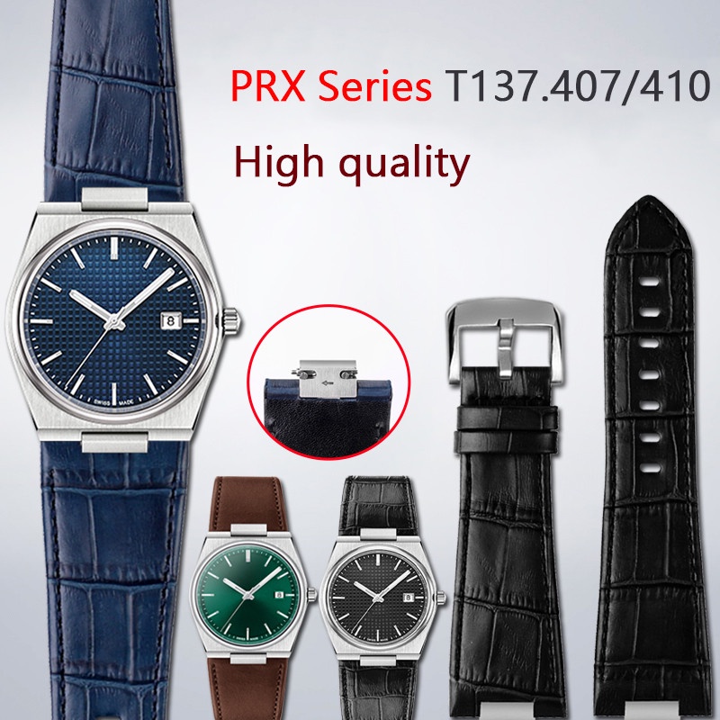 Genuine Cowhide Leather Strap for Tissot PRX Series Men  Business Fashion Watch Band Replacement Parts