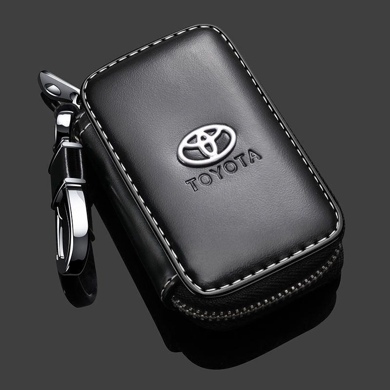 Toyota Car Key Case Genuine Leather Car Smart Key Chain Keychain Holder ...