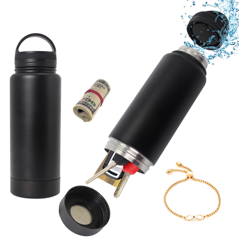 Hidden Water Bottle Diversion Safe Money Box Stainless Steel Secret ...