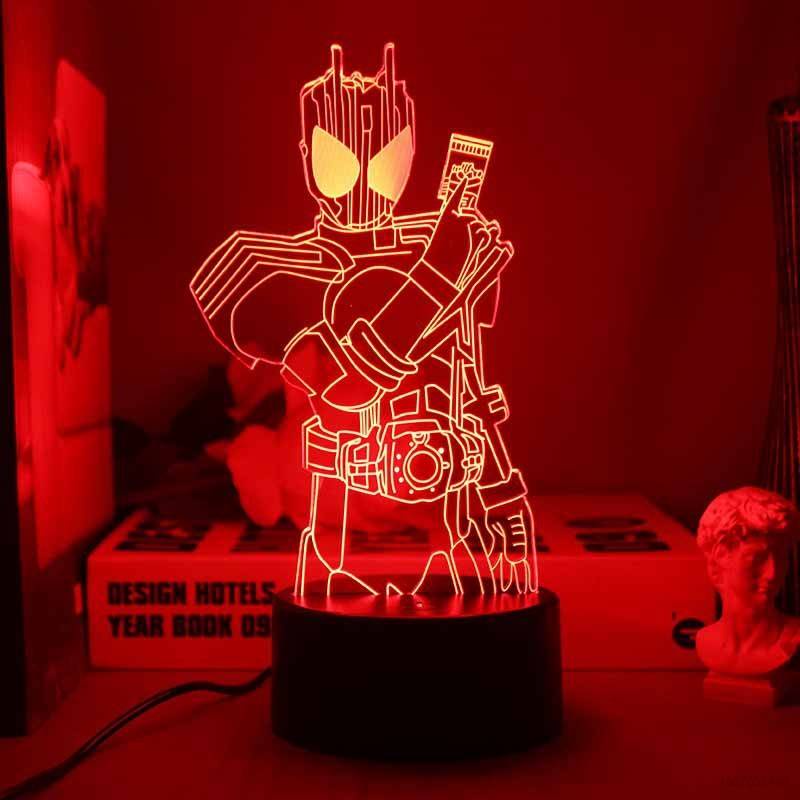 SQ2 Masked Kamen Rider Night Light Anime 3d Lamp Remote LED Charging ...