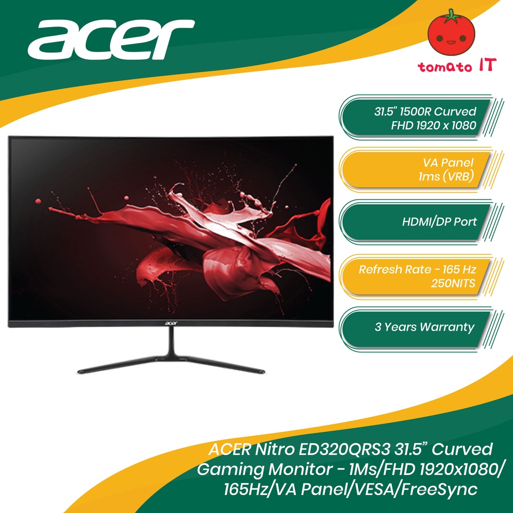 Acer Nitro ED320QRS3 31.5 Curved FHD 165Hz VA Monitor
