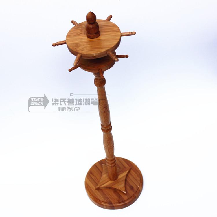 圆盘形笔挂】文房四宝毛笔书法用品竹子实木圆盘毛笔架笔挂笔架大