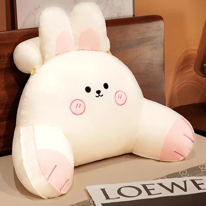 Kawaii Bed Rest Reading Pillow, Cute Cushion Big Bedrest Pillows with Arm Rests and Neck Roll