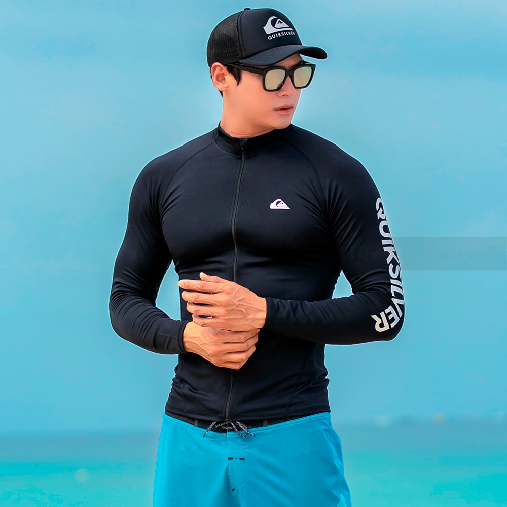 A7 (Not Shorts) Men's Swimwear Long Sleeve Rashguard 4-way Stretch Rash ...