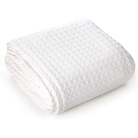 WHITE WAFFLE THERMAL BLANKET 100% PURE COTTON SELIMUT PUTIH THERMAL ...