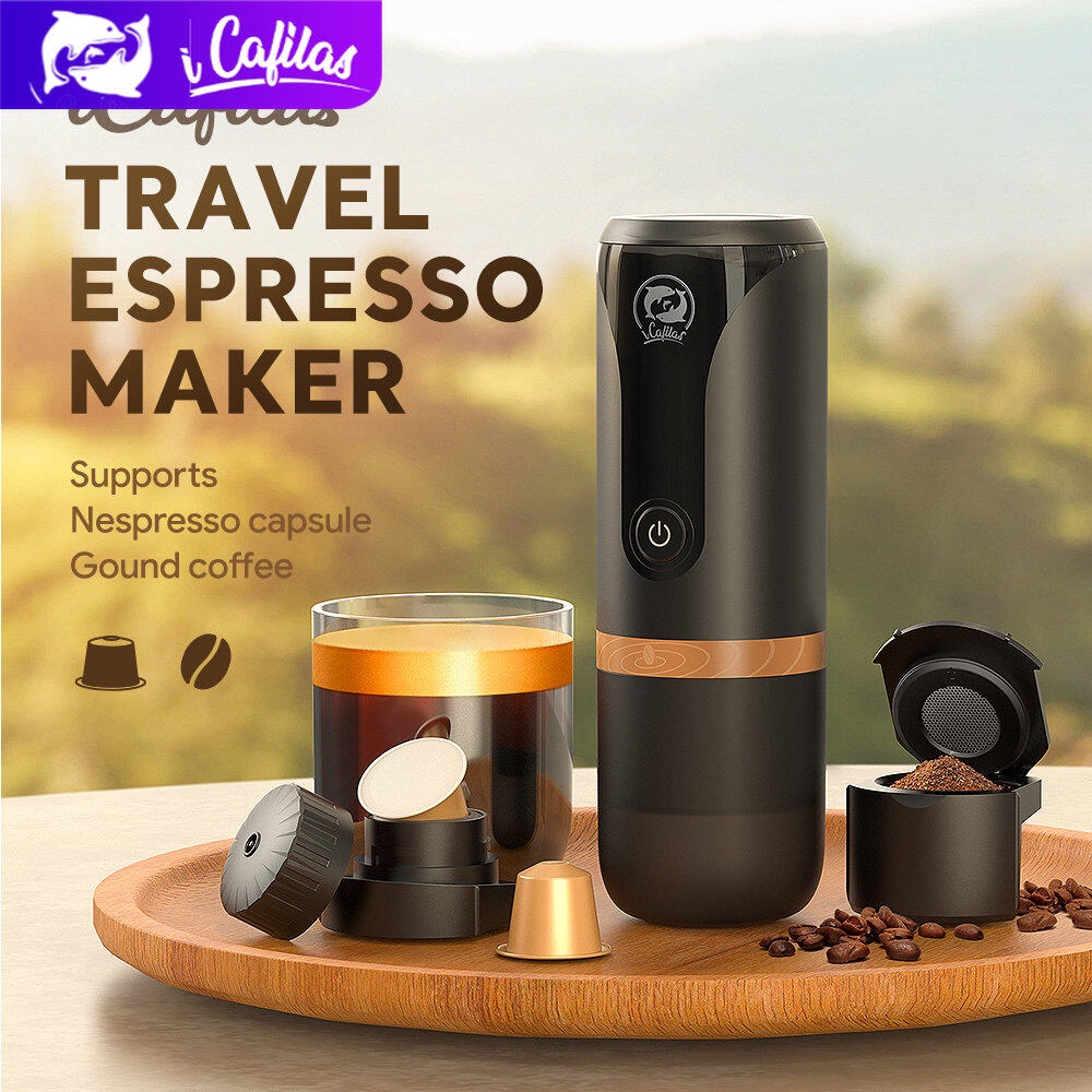 i Cafilas [YJ04] 2 In 1 Portable Espresso Machine 20 Coffee Fit Nespresso Capsule & Coffee Powder for Outdoor | Shopee Malaysia