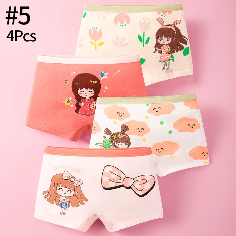 4pcs/set 114Y Children Briefs Underwear Baby Girl Panties Innerwear