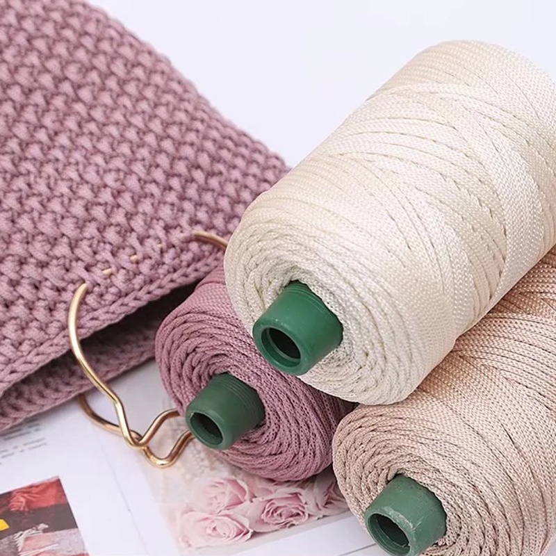 200M/roll Thick Ice Silk Thread Hollow Knitted Crochet Yarn DIY Handbag ...