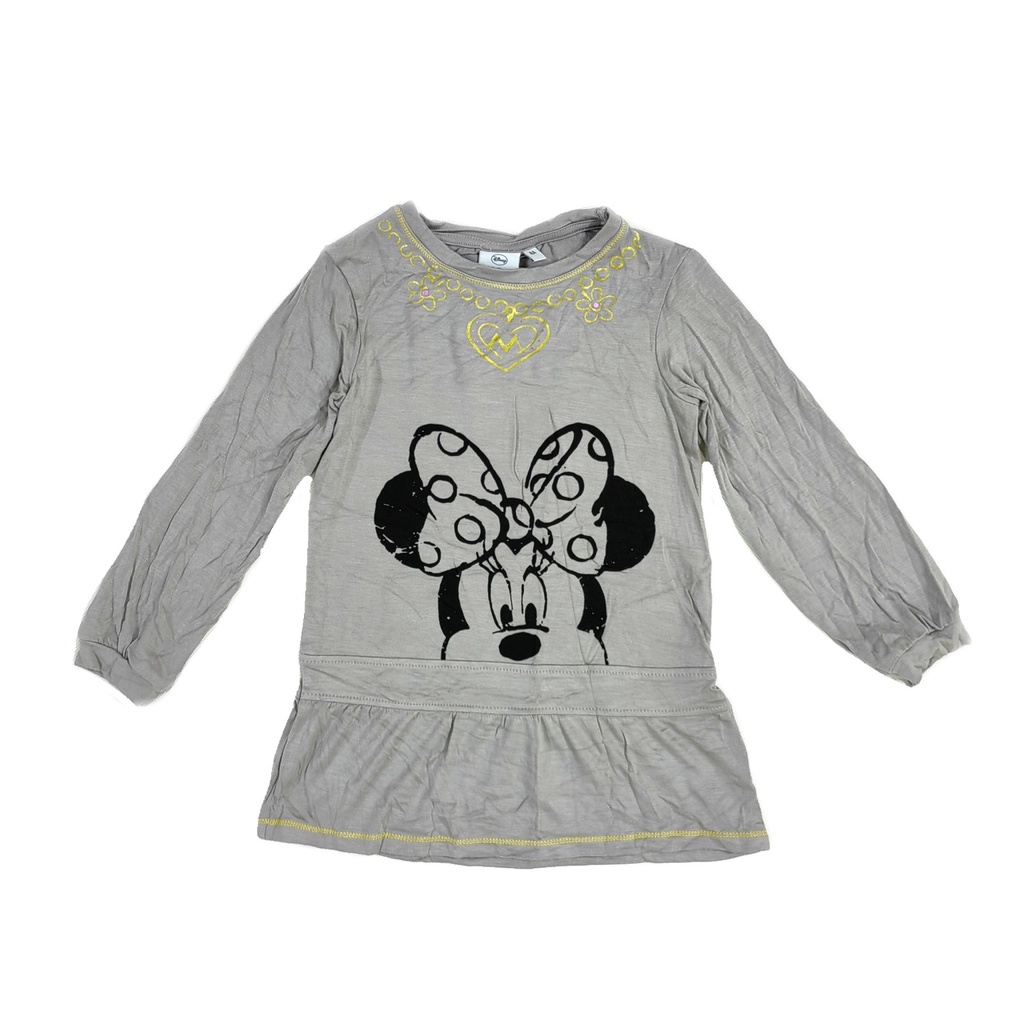 Disney Baby (soft and cozy) kids girl top dress elegant grey top dress Minnie golden line size