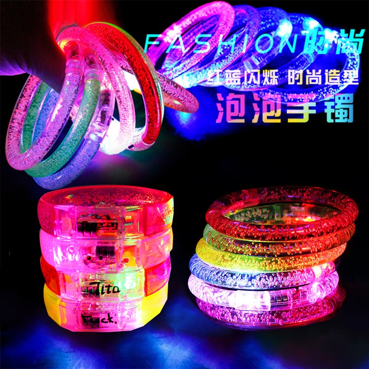 1PC Acrylic Flash Bracelet LED Colorful Glow Bracelet Fluorescent