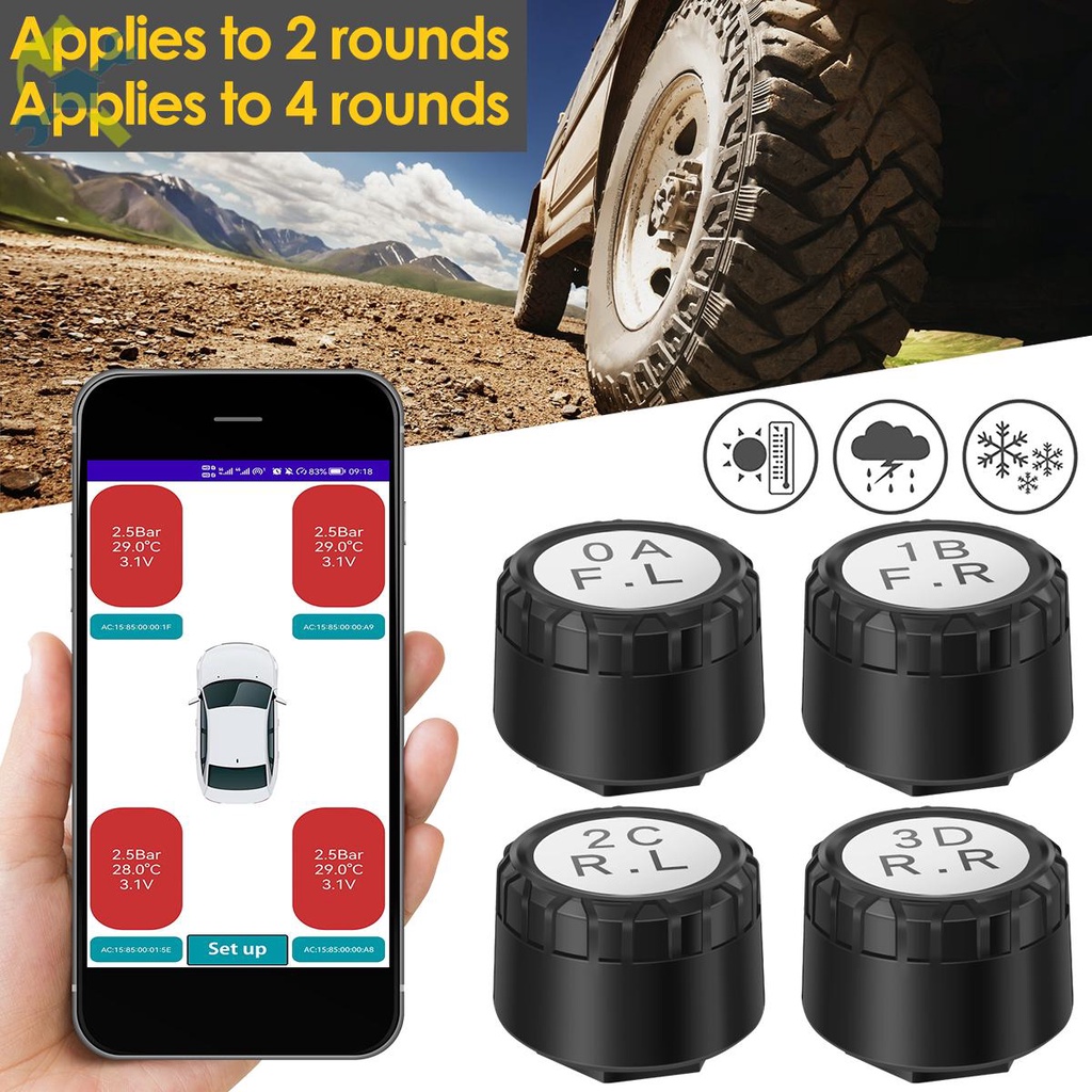 Bluetooth Tire Pressure Monitoring System Wireless APP Tire Pressure Monitor Tyre Pressure Alarm