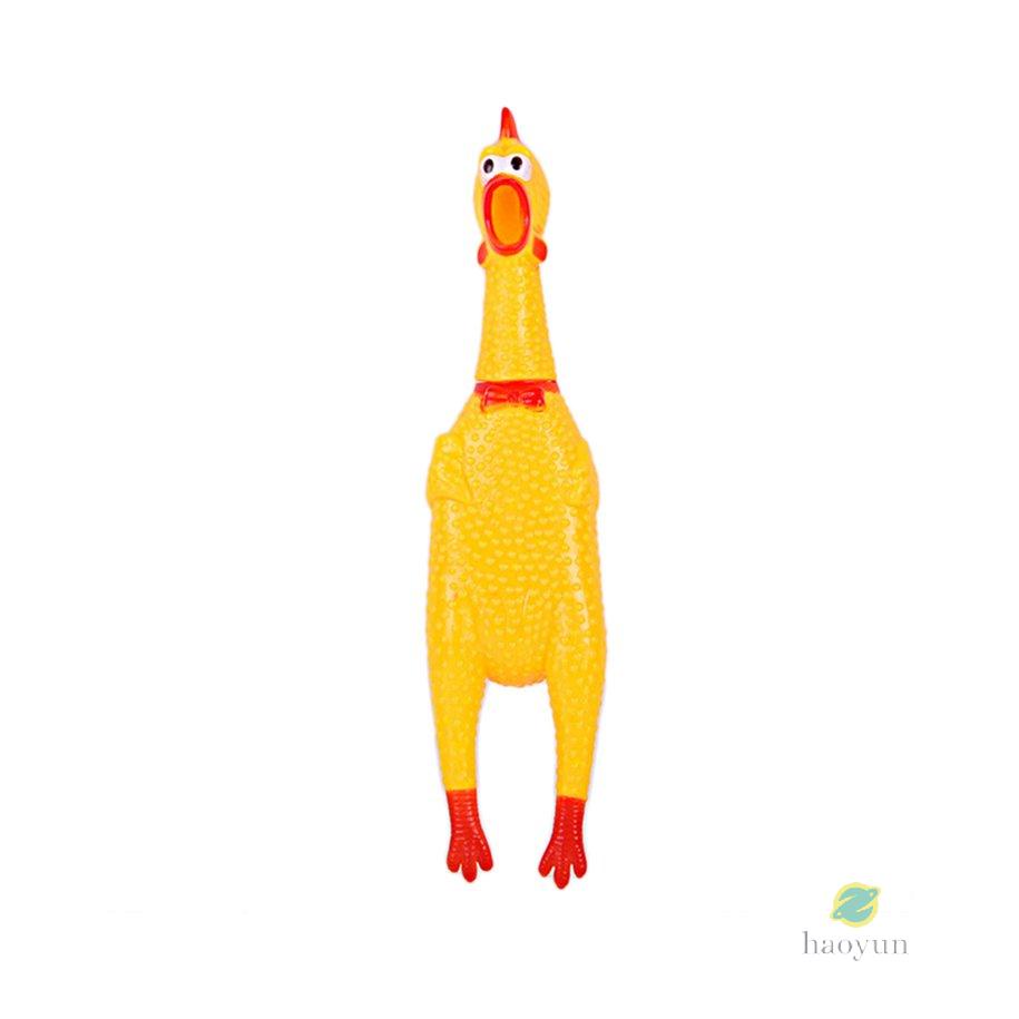 Rubber rooster dog store toy