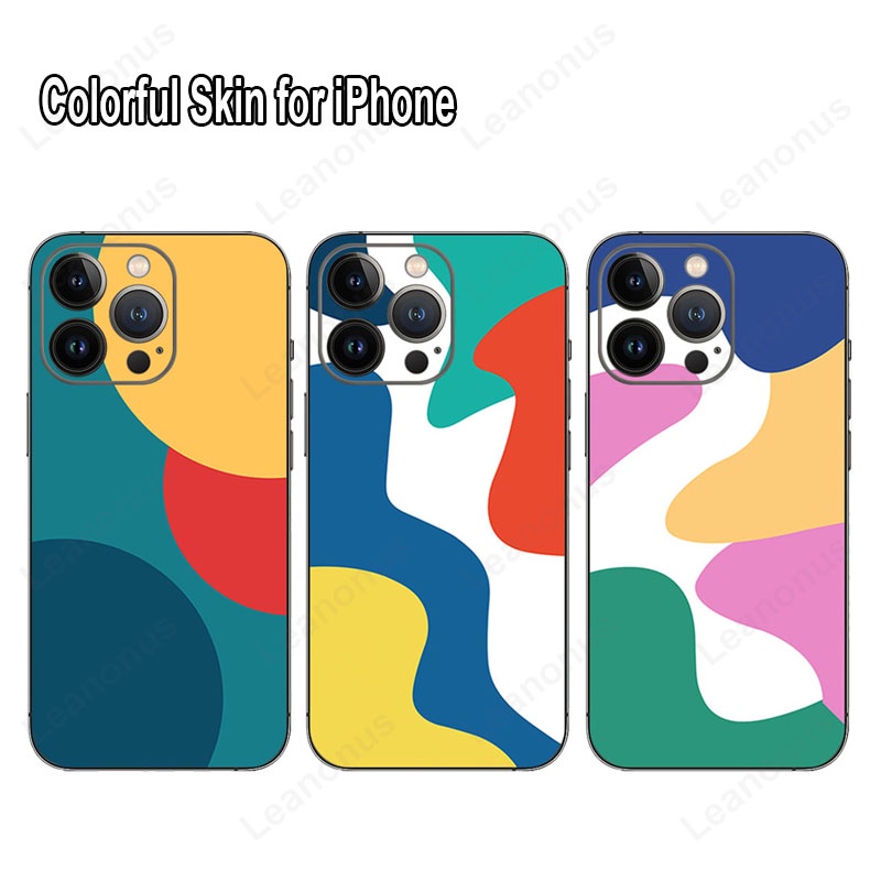 Minimalist Colorful Decal Skin Compatible for iPhone 14 13 12 Pro Max