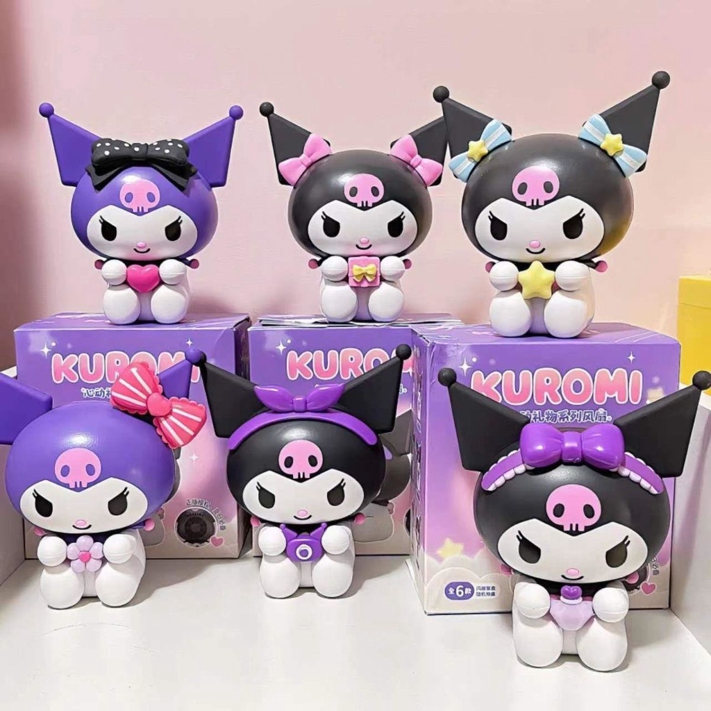 Sanrio x MOETCH Random Box Kuromi Fan Figure Toys Desktop Decoration 6 ...