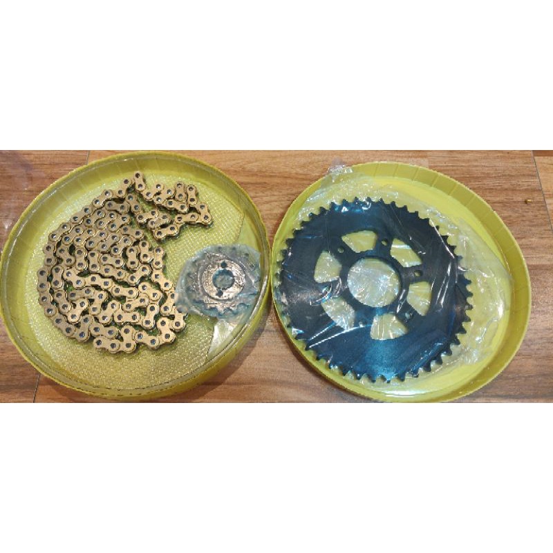 Gold HDR Chain And Sprocket Set Kit – Fits Kawasaki GPZ500S EX500 A1-A6 1987-1993 – Japan