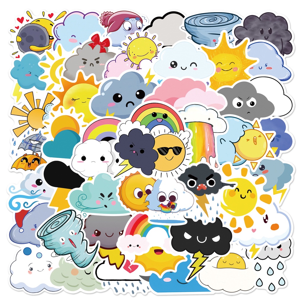 WEATHER TODAY 50 pcs Waterproof Non Repeating Stickers Pack | Shopee ...