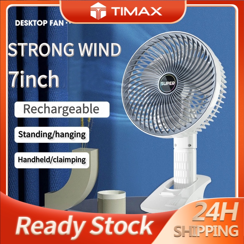 Kipas Mini Portable Fan Table Fan Desktop Fan Handheld fan Clip fan Hanging fan Rechargeable