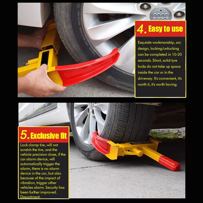 Car Wheel Lock Anti-Theft Tyre Car Clamp Padlock of Tyre Clamp Lock ...