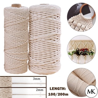 2mm 100M Macrame Cord Rope Cotton Twine Thread String Crafts DIY