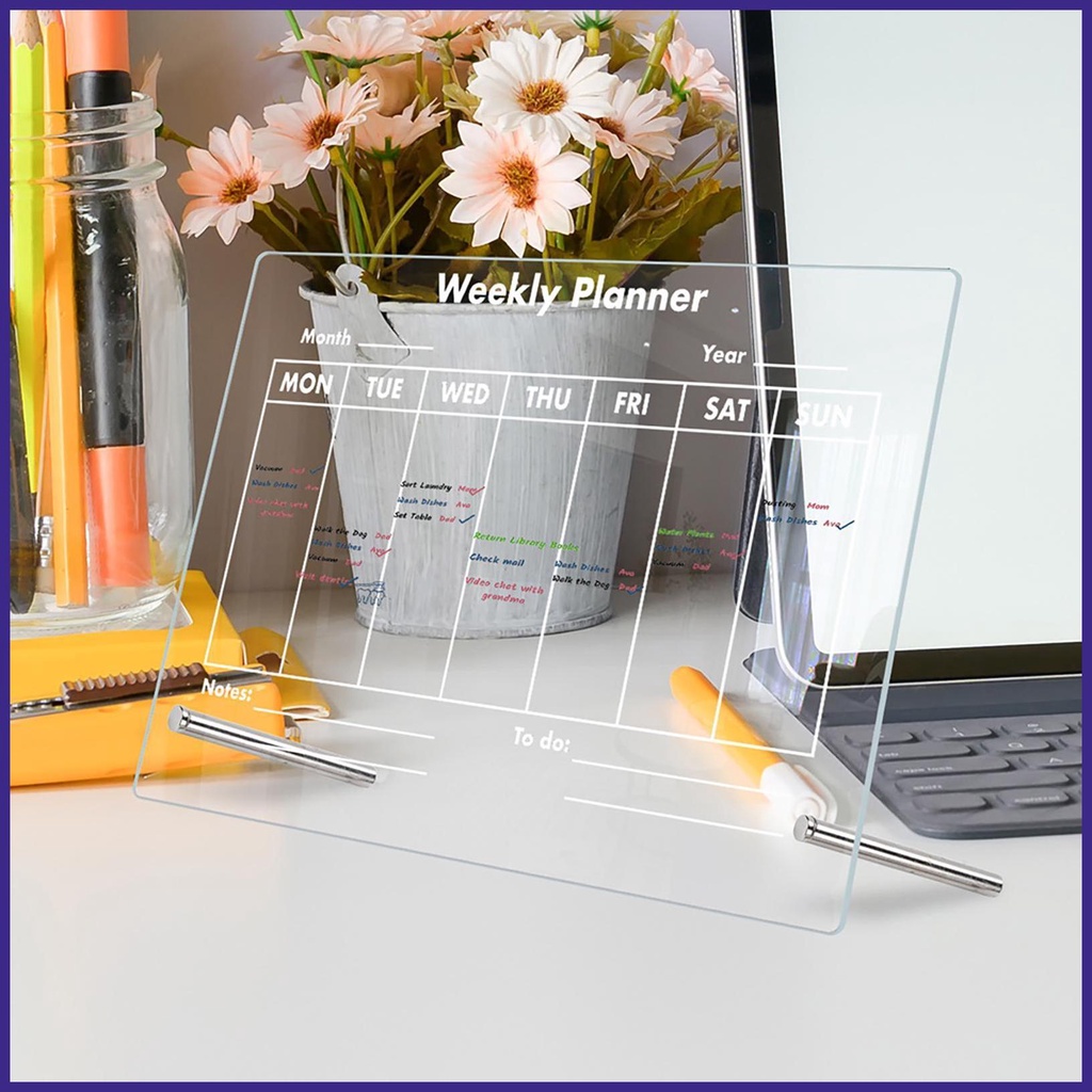 Acrylic Planner Desk Clear Acrylic Dry Erase Whiteboard Dry Erase