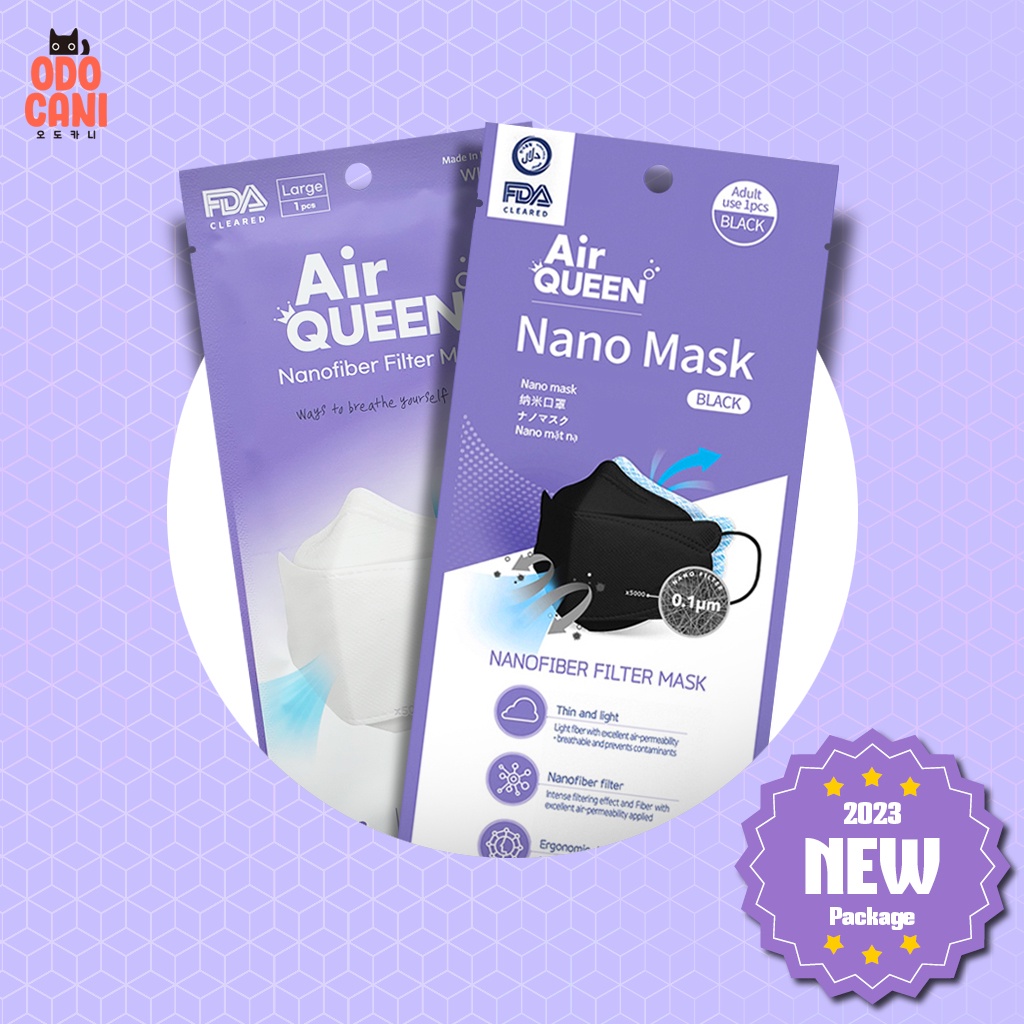 [10pcs / 50pcs] Air Queen Nano Mask Black Mask ( 3d mask / disposable mask / korea face mask