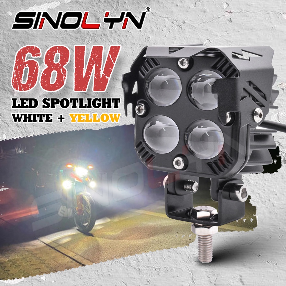 12 LED Sport Light Motorcycle Headlight Combo Beam LED Spotlight Fog Light Work Light Bar Truck