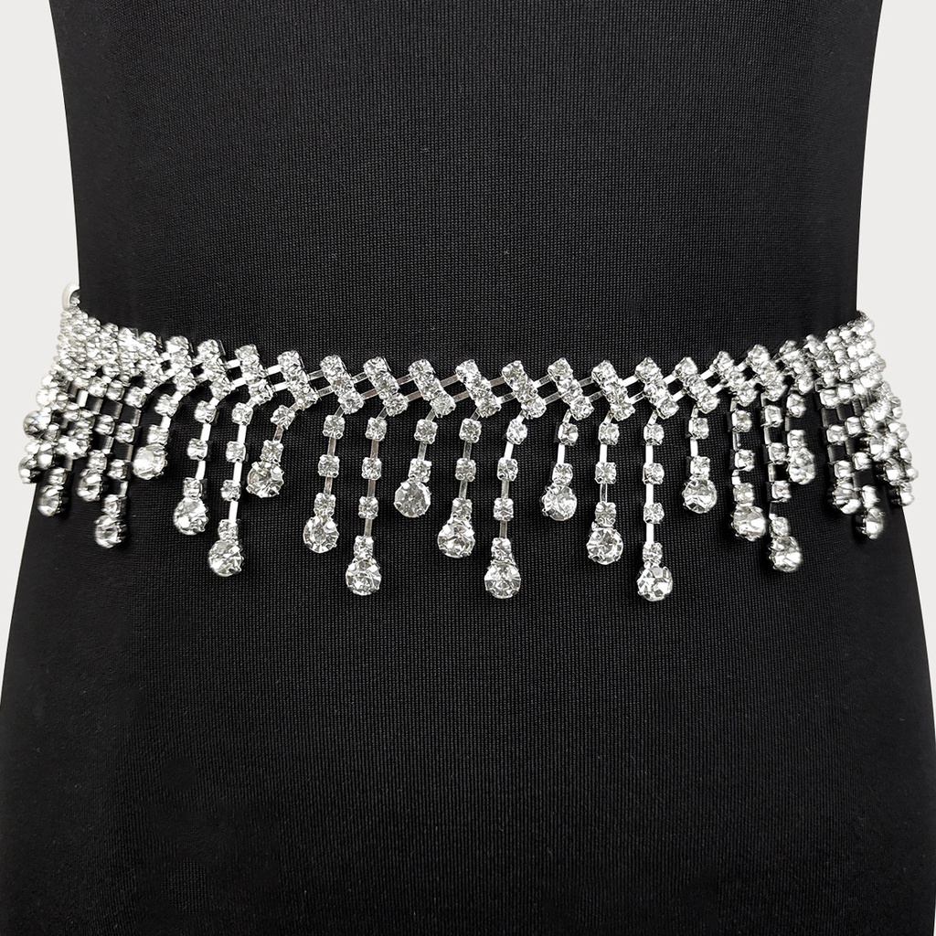 Belly Dance Waist Chain Tassel Drizzle Diamond Chain Rhinestone Dance