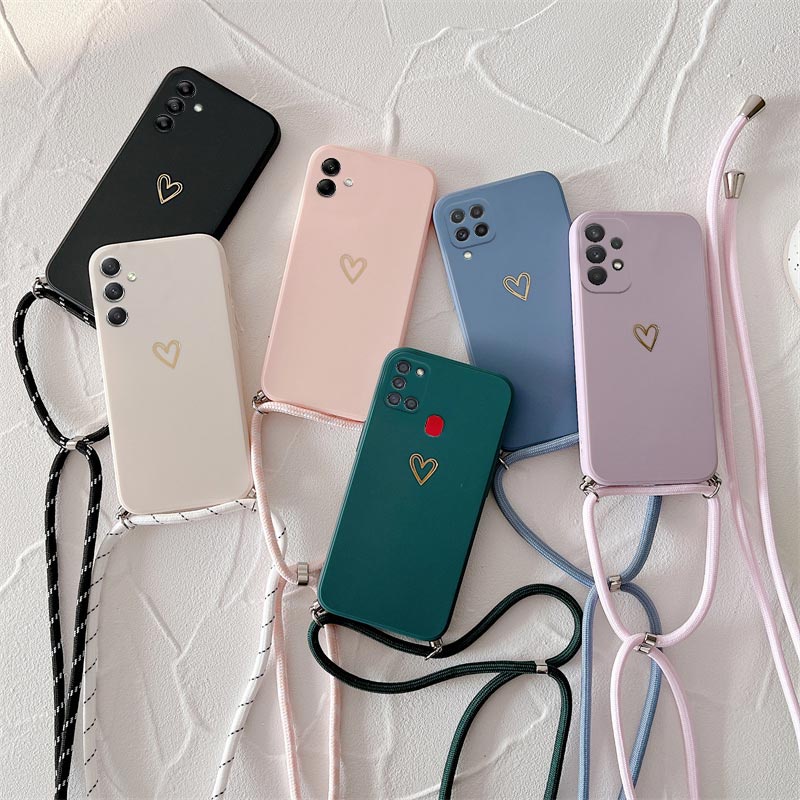 A 55 35 25 15 Case Crossbody Lanyard Silicone Phone Case Samsung Galaxy ...