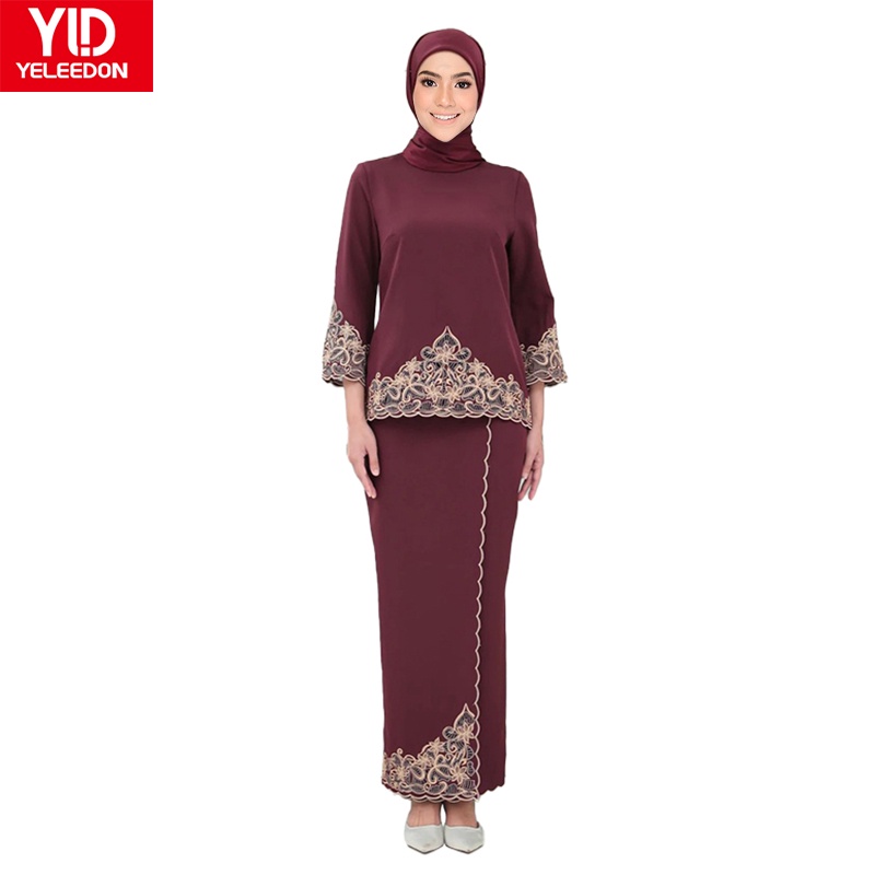 Yeleedon Lace Baju Kurung Sulam Embroidery Premium Overlap KEBAYA ...