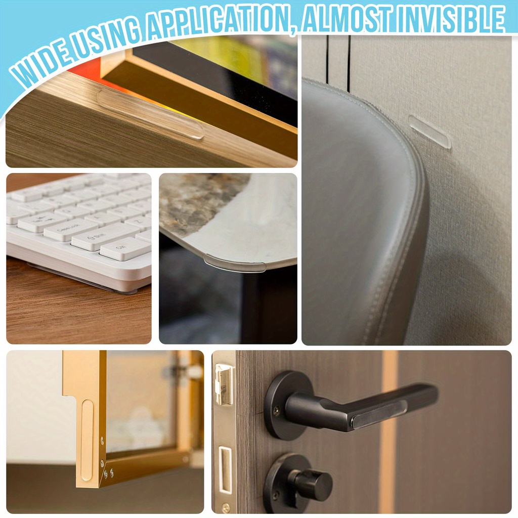 40pcs Door Bumper, Bumpers Clear Self Adhesive Rubber Bumpers Stripes Clear