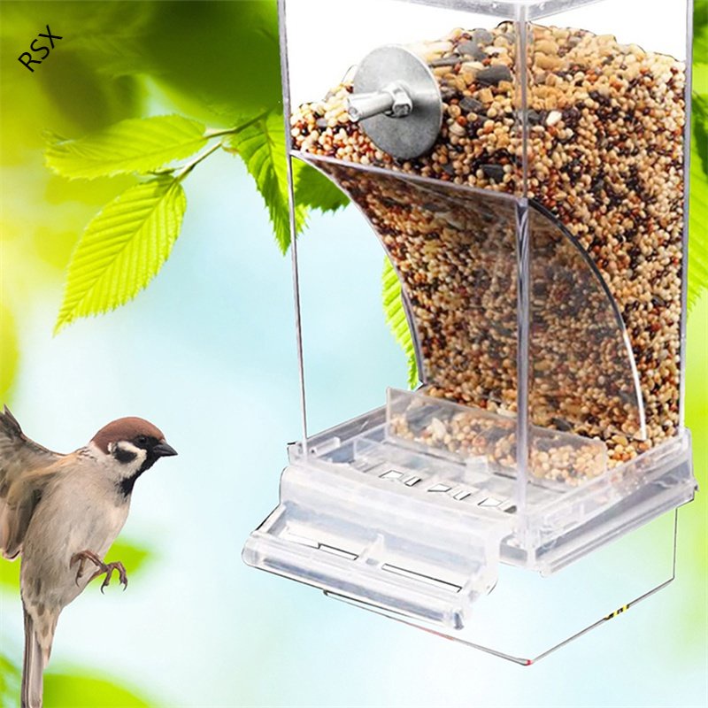 No Mess Bird Feeders Automatic Parrot Feeder Drinker Acrylic Seed Food