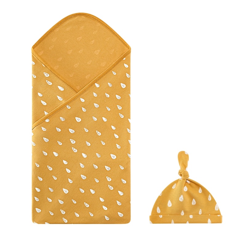 KIN Newborn Baby Receiving Blanket with Hat Swaddles Sleeping BagSack