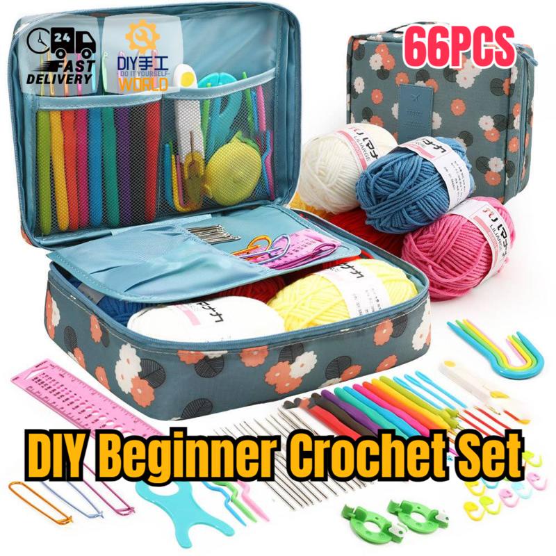 DIY Beginner Crochet Set Full Set of Crochet Knitting Tools Weaving ...