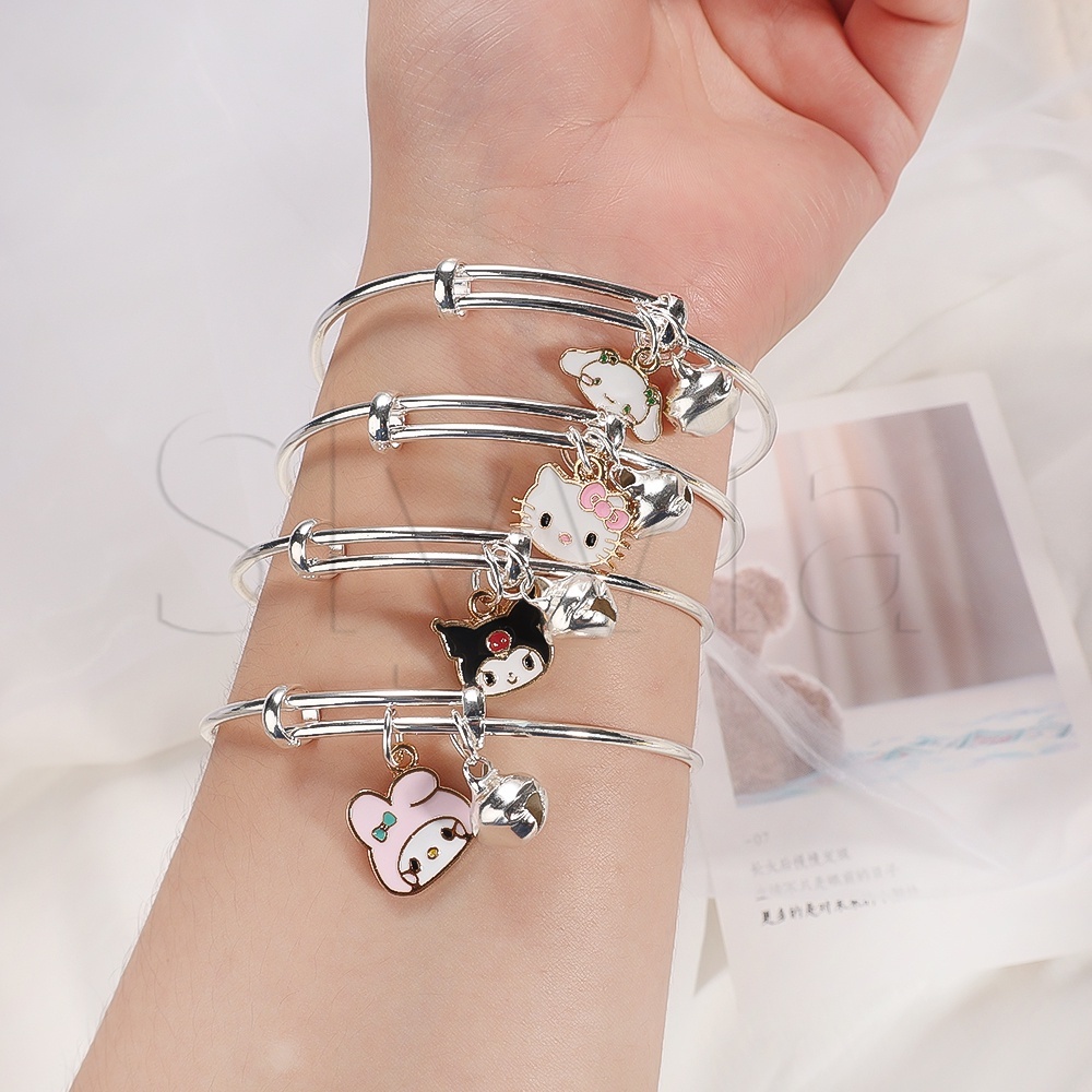Bell Simple Cuff Bangle Jewellery Accessories Trendy Opening Adjustable Charm Bangle Bracelet Ladies Girls Korean style Women cute cartoon Bangle Bracelets Children Shopee Malaysia