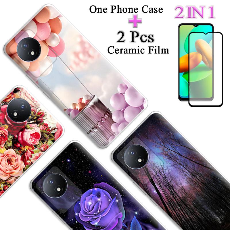 2 IN 1 For VIVO Y02T Case With Ceramic Protector Screen Curved Ceramic ...