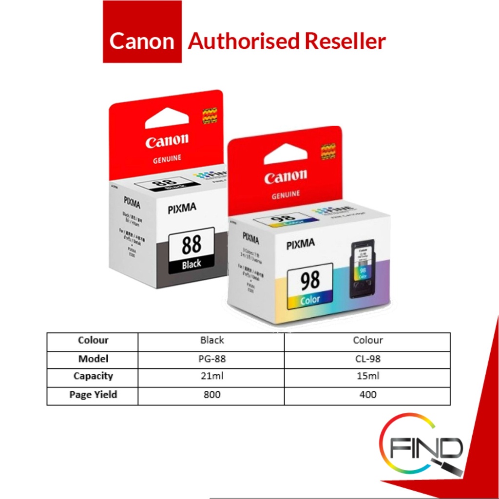 Canon PG88/CL98 Ink Cartridge for E500/E510/E600/E610 Printer