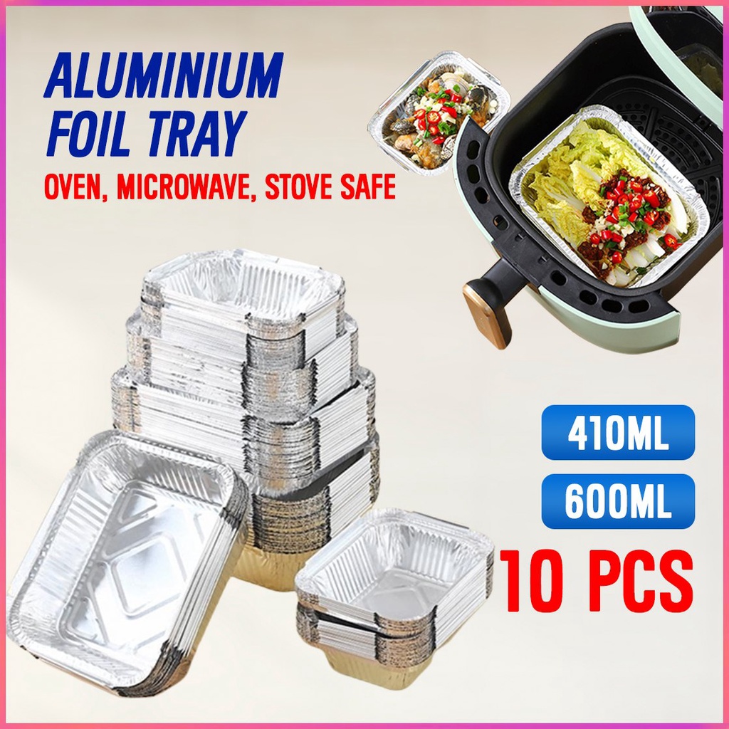 AL Aluminium Foil Tray With Lid BBQ Tin Foil Box Aluminium Bakeware