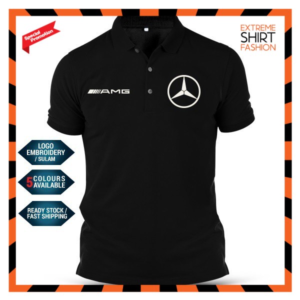 Polo T Shirt Sulam Mercedes AMG F1 Racing Team Tuning Performance ...