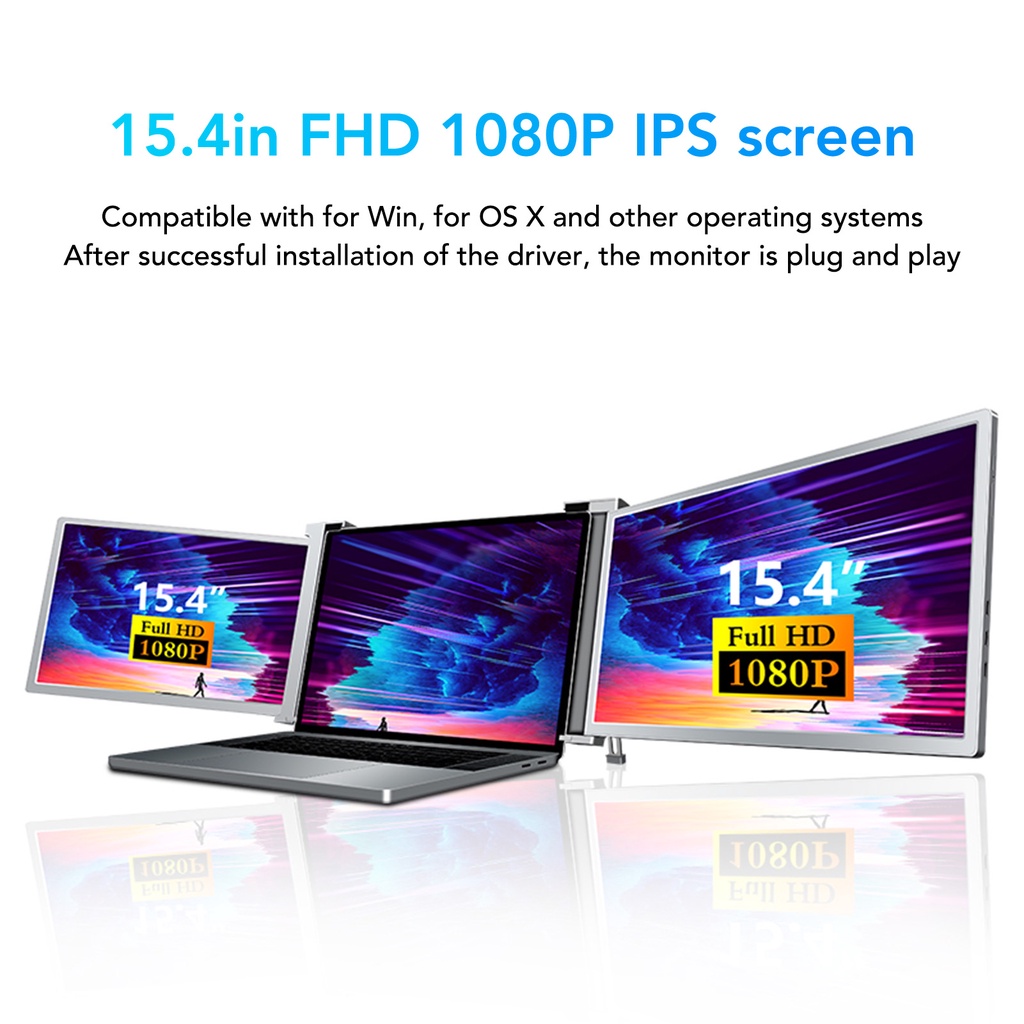 【Free gift】15.4 inches touchable laptop screen extender HD 1080P IPS