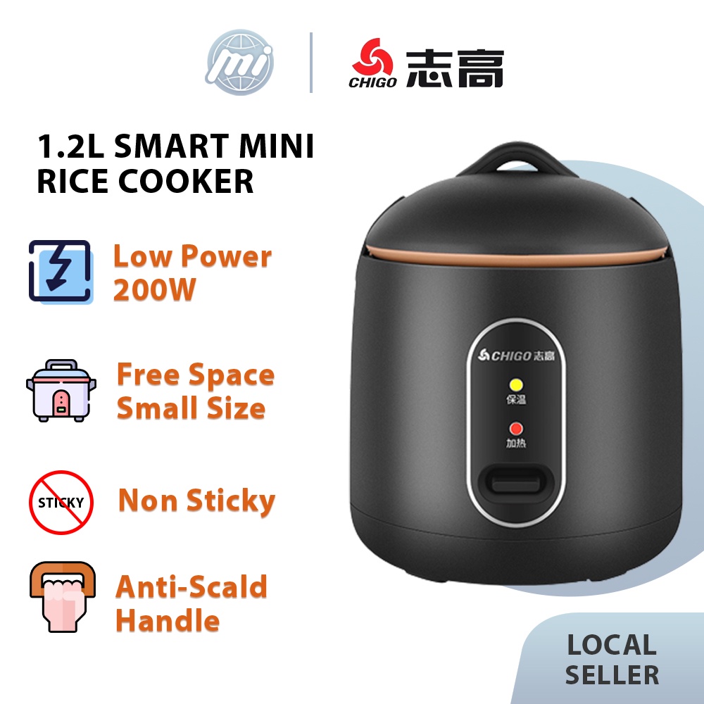Chigo Mini Smart Rice Cooker NonSticky 志高电饭煲低功率不粘内胆电饭锅 (1.2L) Shopee