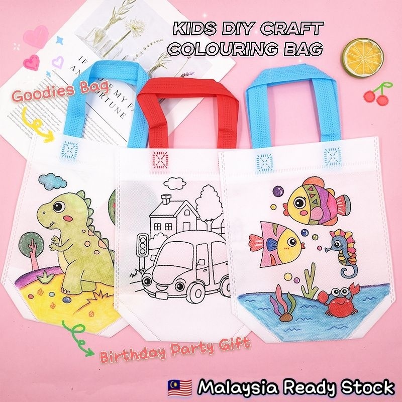 Kids Diy Craft Painting Graffiti Colouring Bag Goodies Bag Birthday